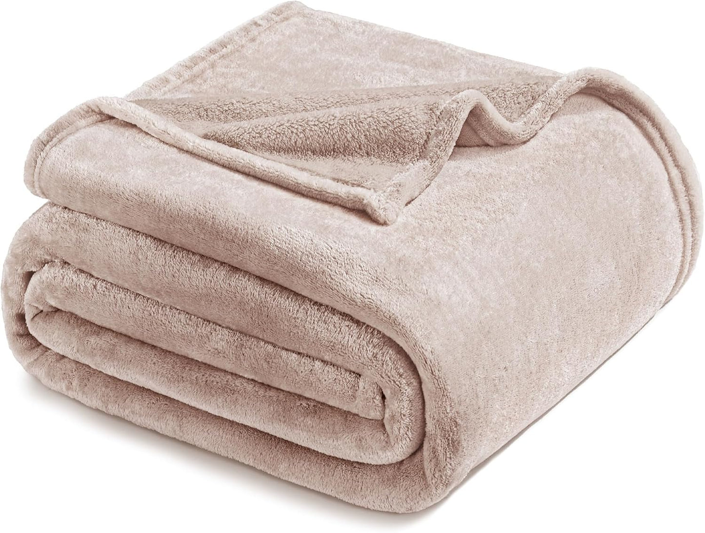 Fleece Blanket Queen Size for Bed, Super Soft and Warm, All Season Use, Cozy, Plush, Lightweight, 90X90 Inches, Camel