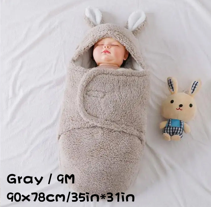 Super Soft Baby Sleeping Bag Fluffy Fleece Newborn Blanket Swaddle Blankets, Unisex Baby Wrap For Newborn Baby Boys Girls With Head-Protecting &...
