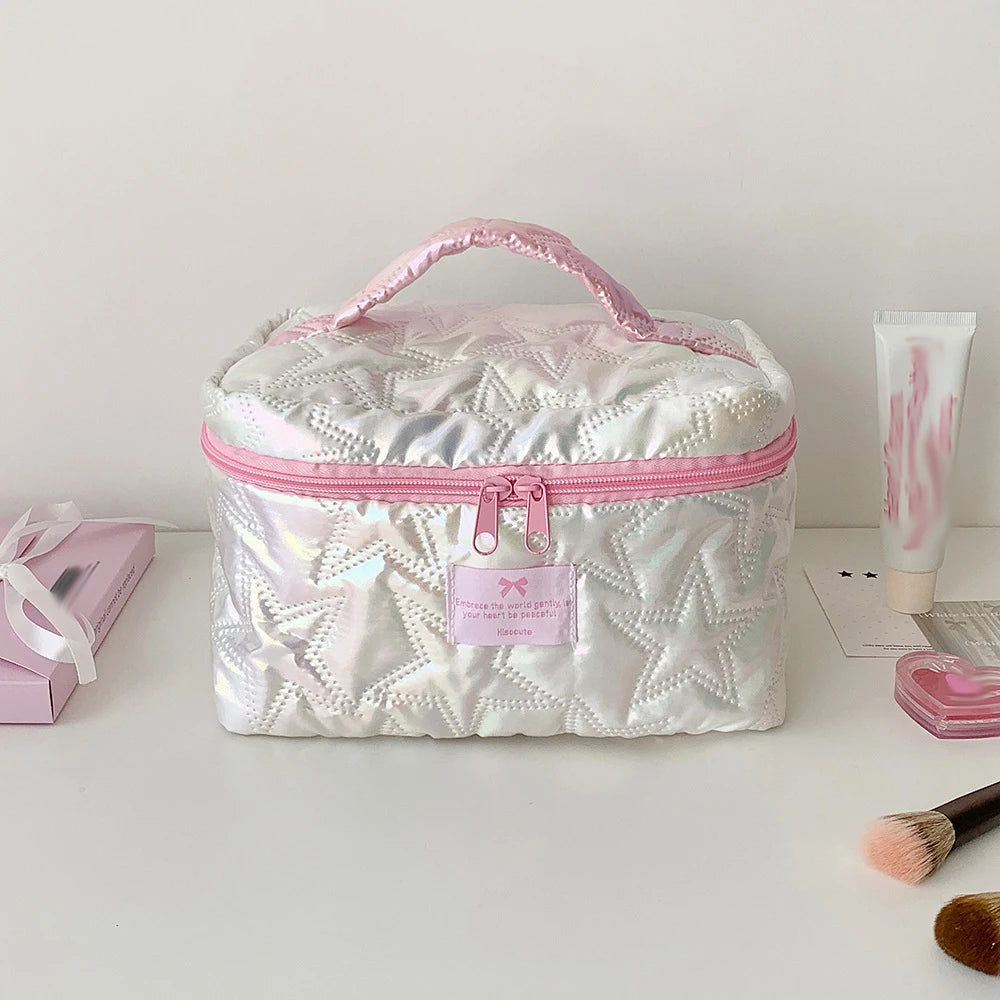 Star-Shaped Handheld Makeup Bag • Large-Capacity Student Toiletry Pouch • Portable Travel Essential Organizer