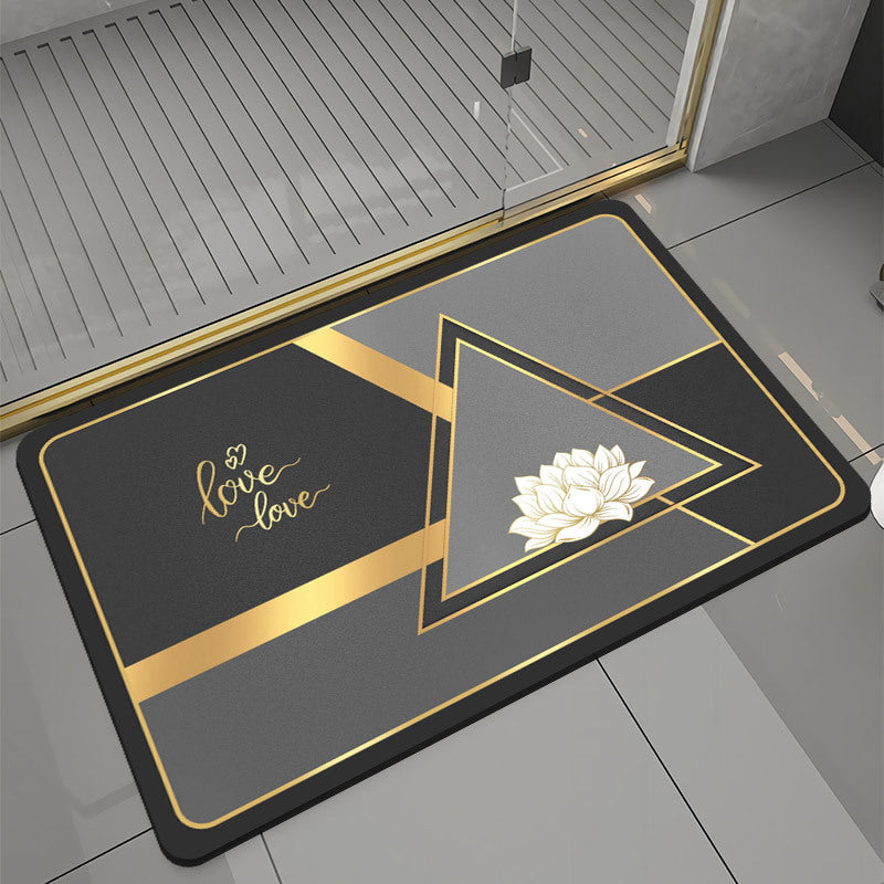 Modern Simple Geometric Diatom Mud Foot Mat