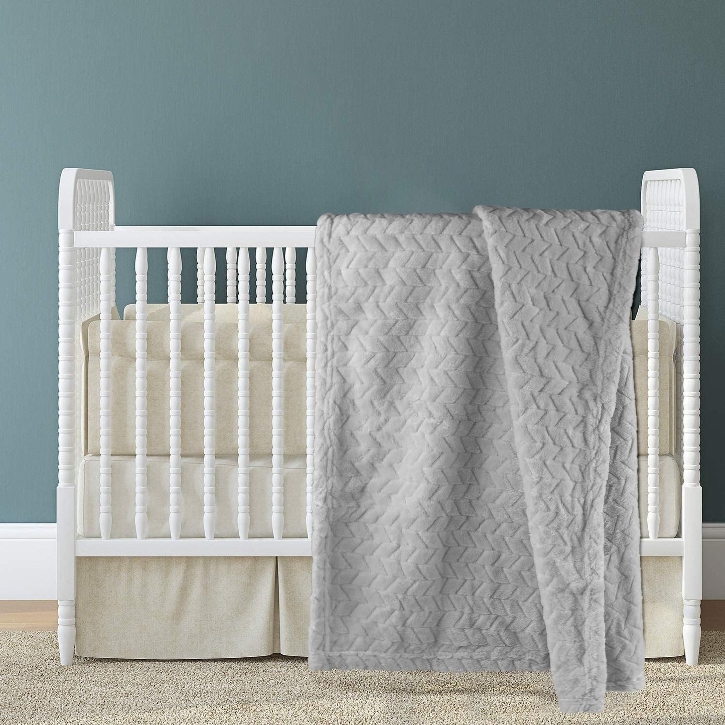 Baby Blanket Flannel, Cozy Throw Blankets for Newborn Infant and Toddler, Super Soft and Warm Receiving Baby Blanket for Crib Stroller (Grey 3040")