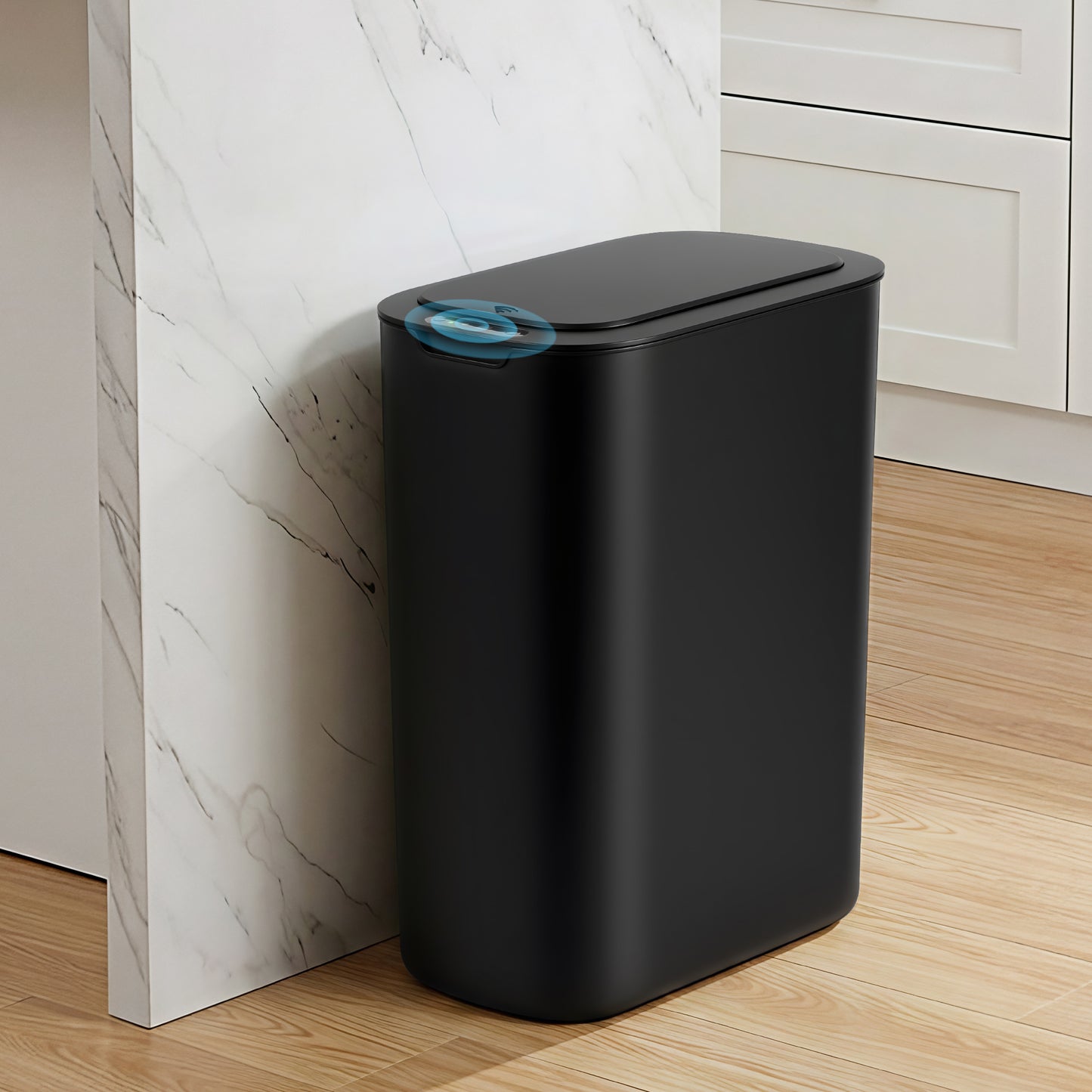 Devanti Automatic Trash Bin with Lid 25L Motion Sensor Kitchen Bin Touchless Garbage Can Plastic Slim Rubbish Bin with Liner Holder for Kitchen,...