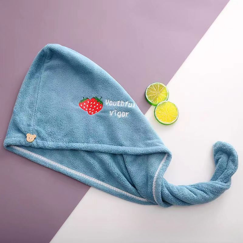 Ladies' Soft Quick-Dry Shower Cap Towel - Delicate Embroidery, Essential for a Refreshing Bath(violet)