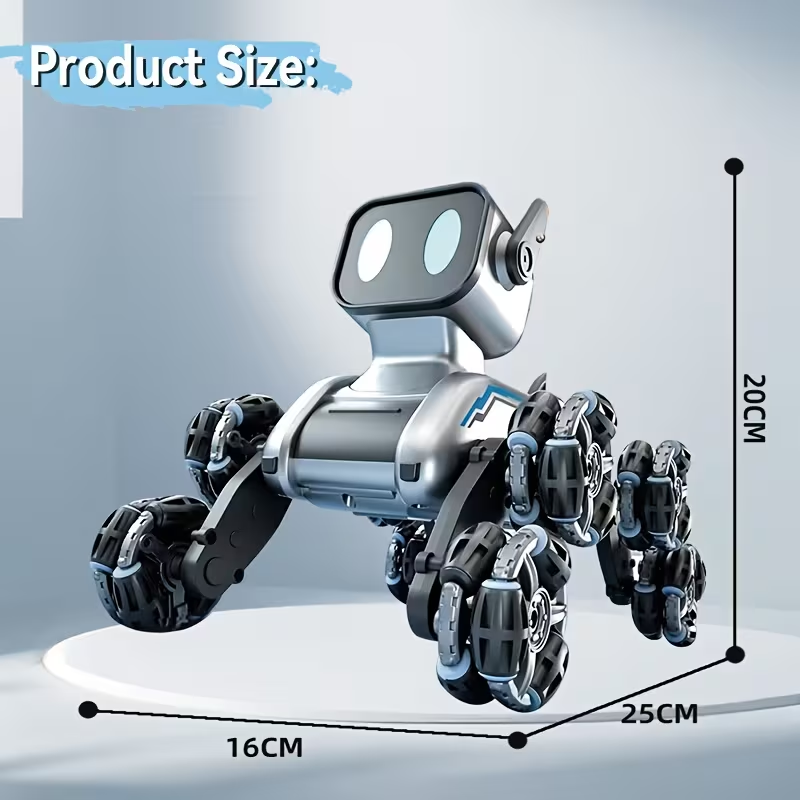 Eight-Wheeled Robotic Dog: Flexible Limbs, Adapts to Various Terrains. Indoor & Outdoor Fun Toy (No Feeding Required), A New Robotic Companion,...