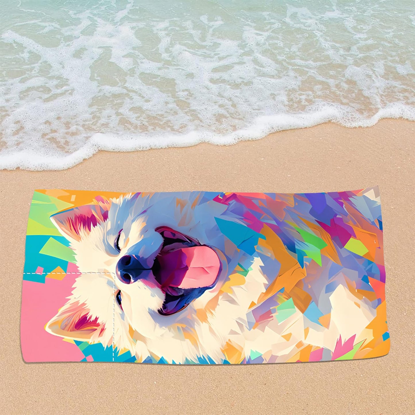 Dual-Function Foldable Beach Towel with Built-in Backpack – Soft Microfiber Towel & Compact Carry Bag in One, 55-Inch Large Size for Swimming,...