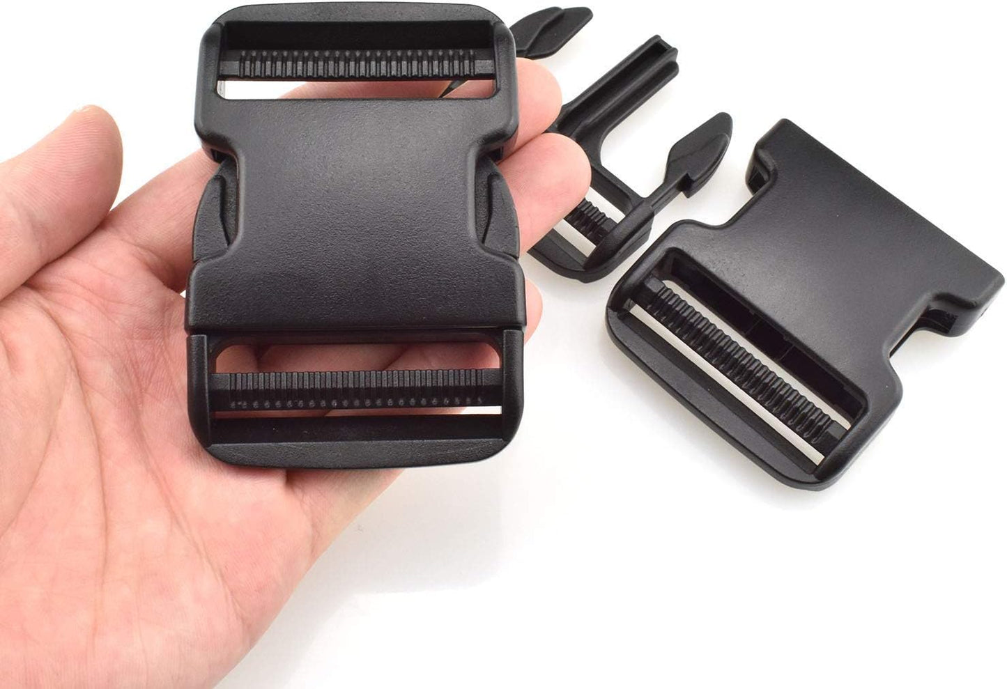 SGH Pro Extra Thick Military Grade Dual Adjustable Quick Side Release Buckles 2' Wide 4 Pack Clips Snaps No Sewing Heavy Duty Replacement for...