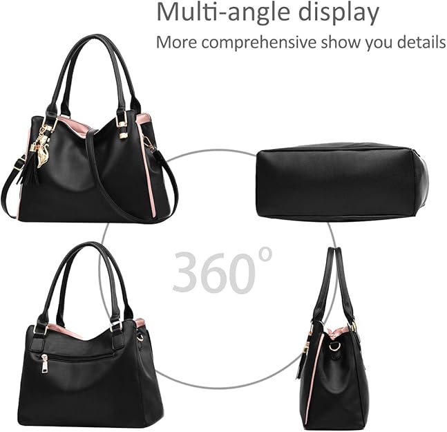 Large Tote Bag Hobo Shoulder Bag for Women MGF Black Fashion Handbag