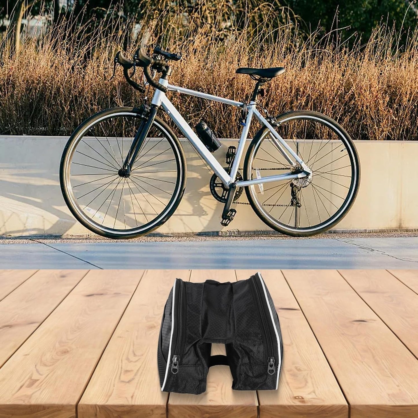 2 artikelen - Fietsstuurtassen - Waterdichte fietsframe-stuurtassen - Fiets bovenbuistassen - Fietsuitrusting
