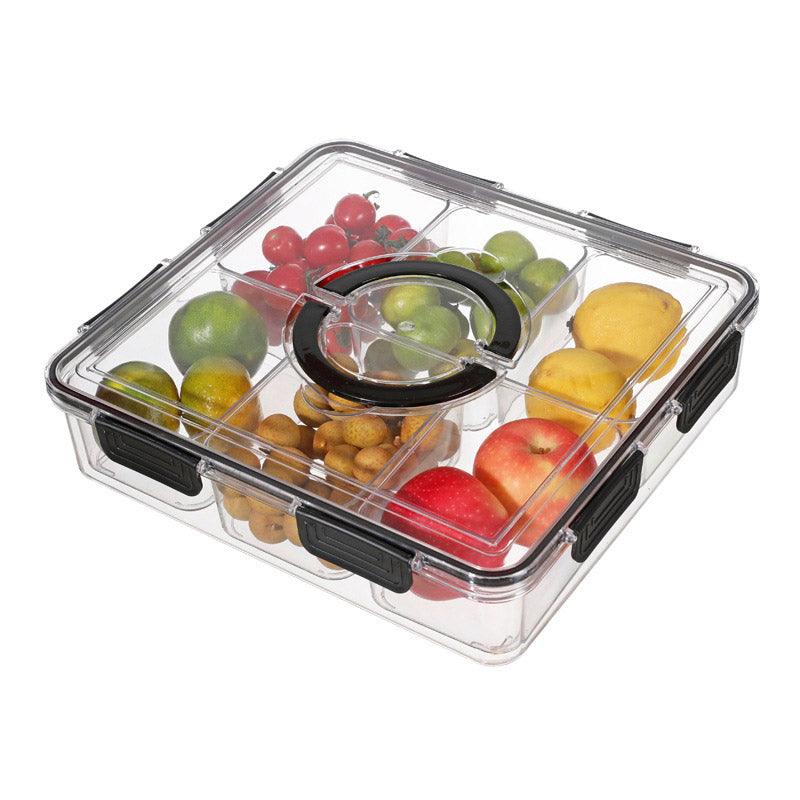 Portable Household Kitchen Refrigerator Storage Box Food Organizer Fresh Keeper - Black