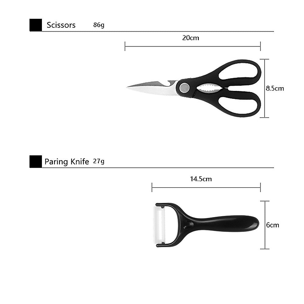 Kitchen 17 Piece Knife Set with Block and Sharpener Chef Knives
