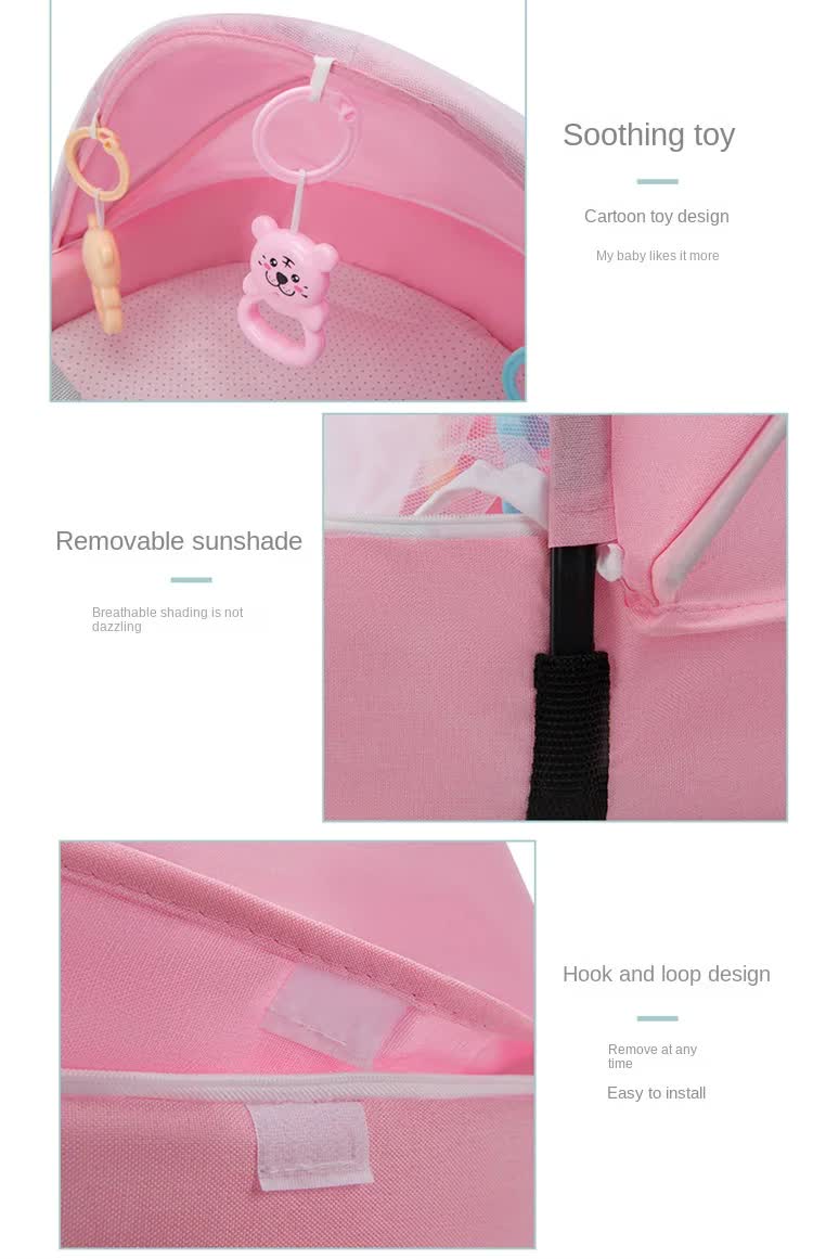 Pink Portable Multi-Purpose Baby Bed and Diaper Backpack - Lightweight, Waterproof, Canvas + Polyester Material, Travel Essential for Moms(With...