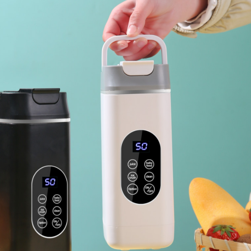 Black Portable Wireless 420ML Blender Bottle (8.7x8.7x23.2CM) - 12-Blade Crushing Power, Self-Cleaning, USB Rechargeable for Juices & Smoothies