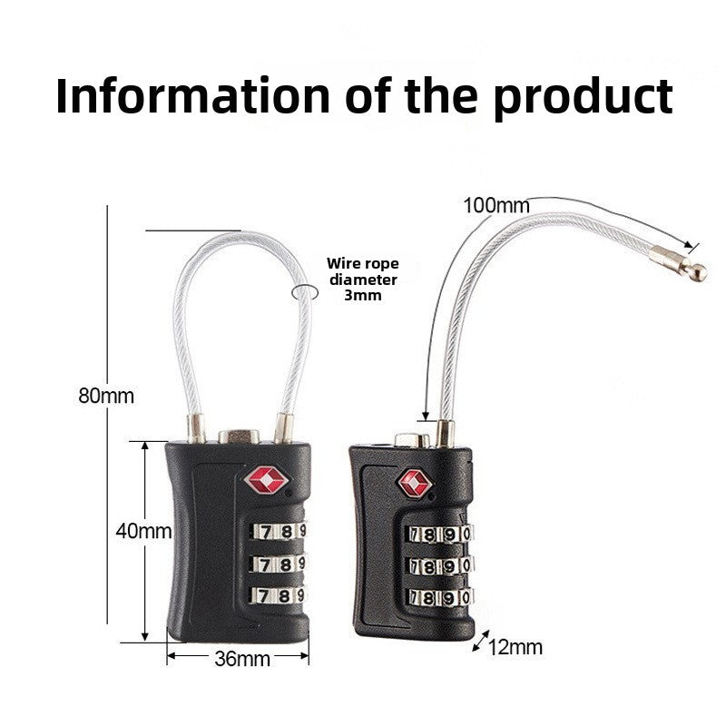 Grey TSA Approved Cable Combination Padlock 3-Digit Security Lock for Travel Luggage Suitcase Gym Lockers Durable Steel Wire Australian Travel...
