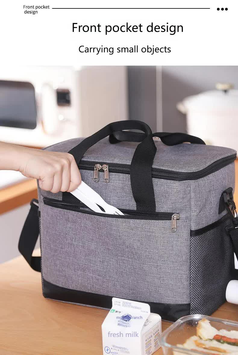 Large 30L Insulated Cooler Bag - Leakproof Thermal Lunch Tote with Shoulder Strap - Heavy Duty Blue Picnic Box for Beach, Camping & Work
