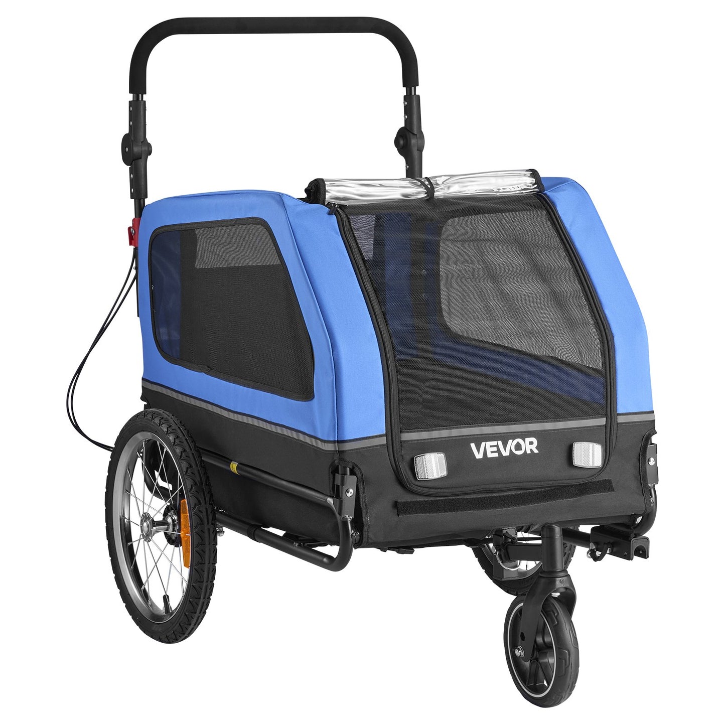 VEVOR Dog Bike Trailer, Supports up to 40 kg, 2-in-1 Pet Stroller Cart Bicycle Carrier for Small & Large Dogs, Easy Folding Frame with Quick...
