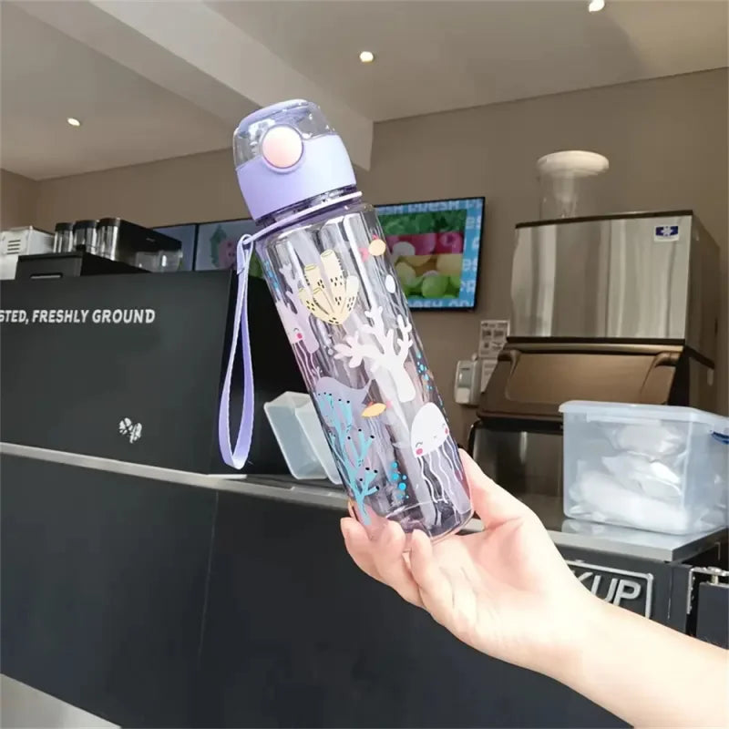 700ml Dinosaur Water Bottle For Kids Water Sippy Cup With Silicone Straw Leakproof Plastic Water Bottles Summer Kids Water Cup