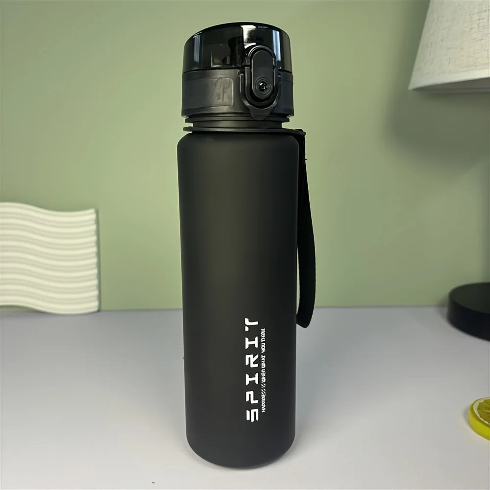 650ML Large Capacity Frosted Sports Water Bottle-Leak proof, BPA-Free PC with Silicone Straw & Carrying Rope,for Gym Outdoor