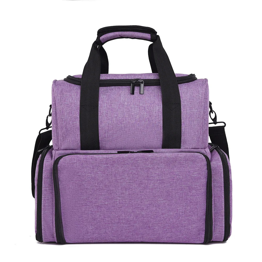Portable 3-Layer Nail Polish & Essential Oil Storage Bag Multi-Function Women's Travel Organizer Storage Shoulder Bag Nail Tool