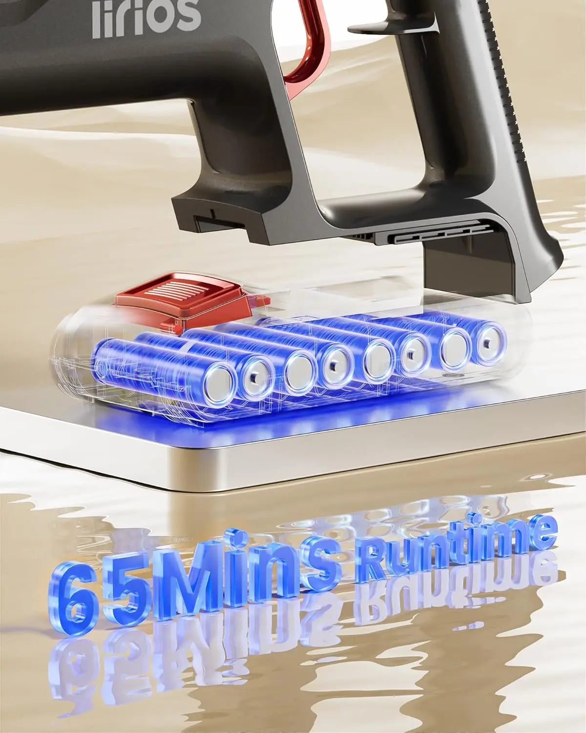 Cordless Vacuum Cleaner, 600W 50KPA Suction, 65Mins Runtime, Self-Standing Design for Home Use