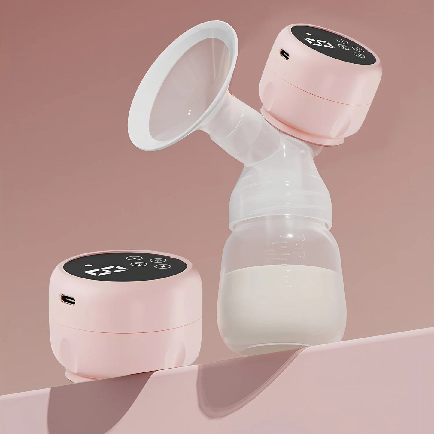 Rechargable Breast Pump Low Noise Electric Milk Puller Automatic Milker Comfort Breastfeeding Postpartum Care 180ML Milk Bottle
