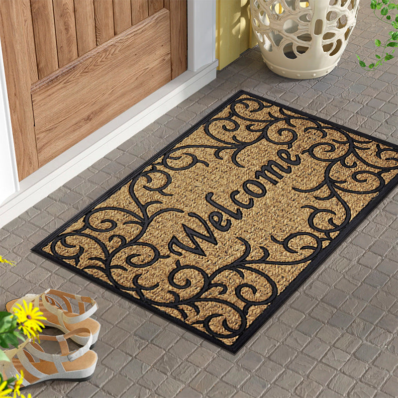 Welcome Home Floor Mat Printed Crystal Velvet Doorway Foot Mat