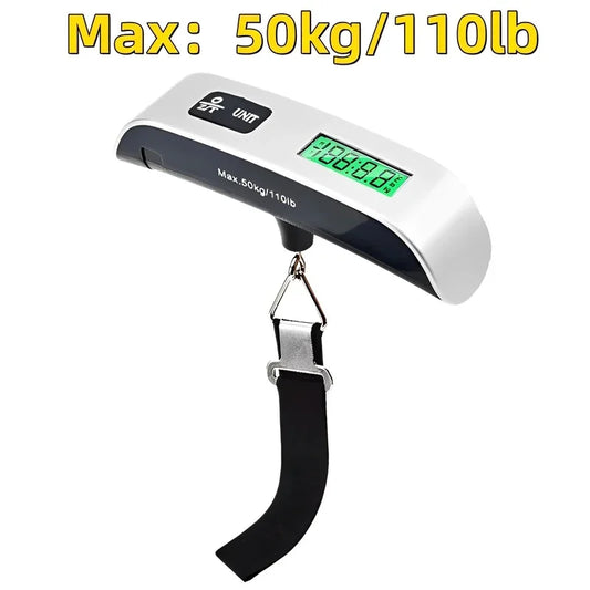 50kg/110lb Portable Digital Luggage Weight Scale LCD Display Pocket Electronic Suitcase Travel Scale Balance Baggage Weight Tool
