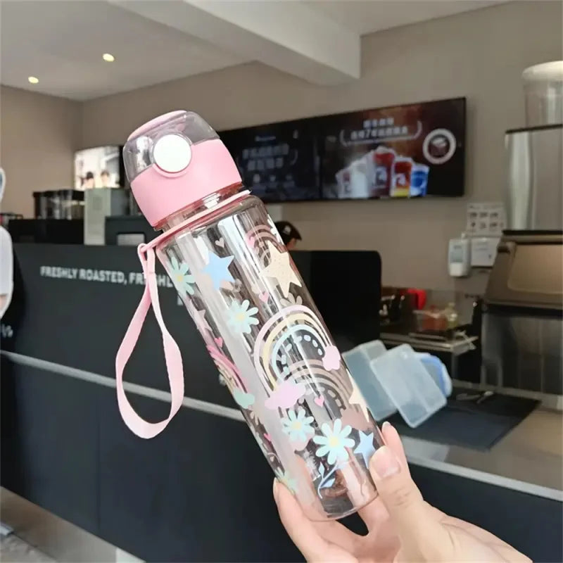 700ml Dinosaur Water Bottle For Kids Water Sippy Cup With Silicone Straw Leakproof Plastic Water Bottles Summer Kids Water Cup