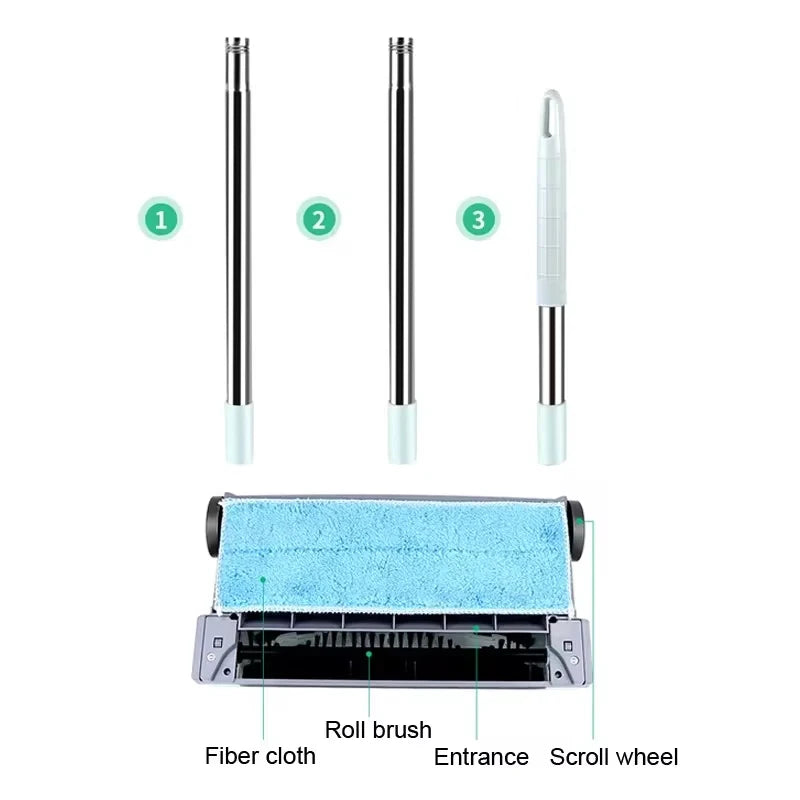 2 in 1 Electric Vacuum Cleaner Rechargeable Wireless Hand Push Mop the Floor Vacuum Cleaner Household Electric Mop Broom Robot