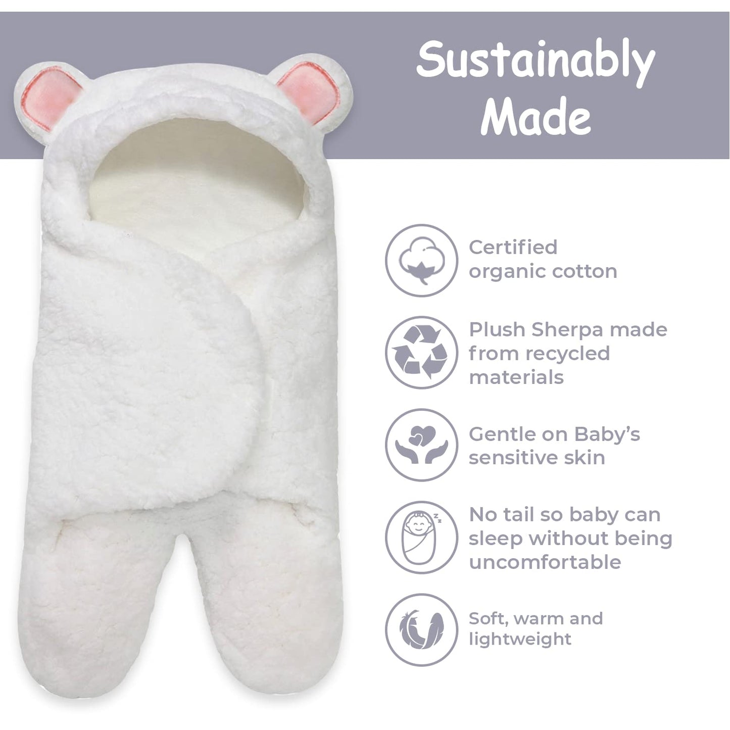 - Baby Swaddle Blanket, Cute Bear Organic Receiving Swaddling Wrap, Newborn Baby Girl Soft Plush Registry Gift (Pink 0-3)