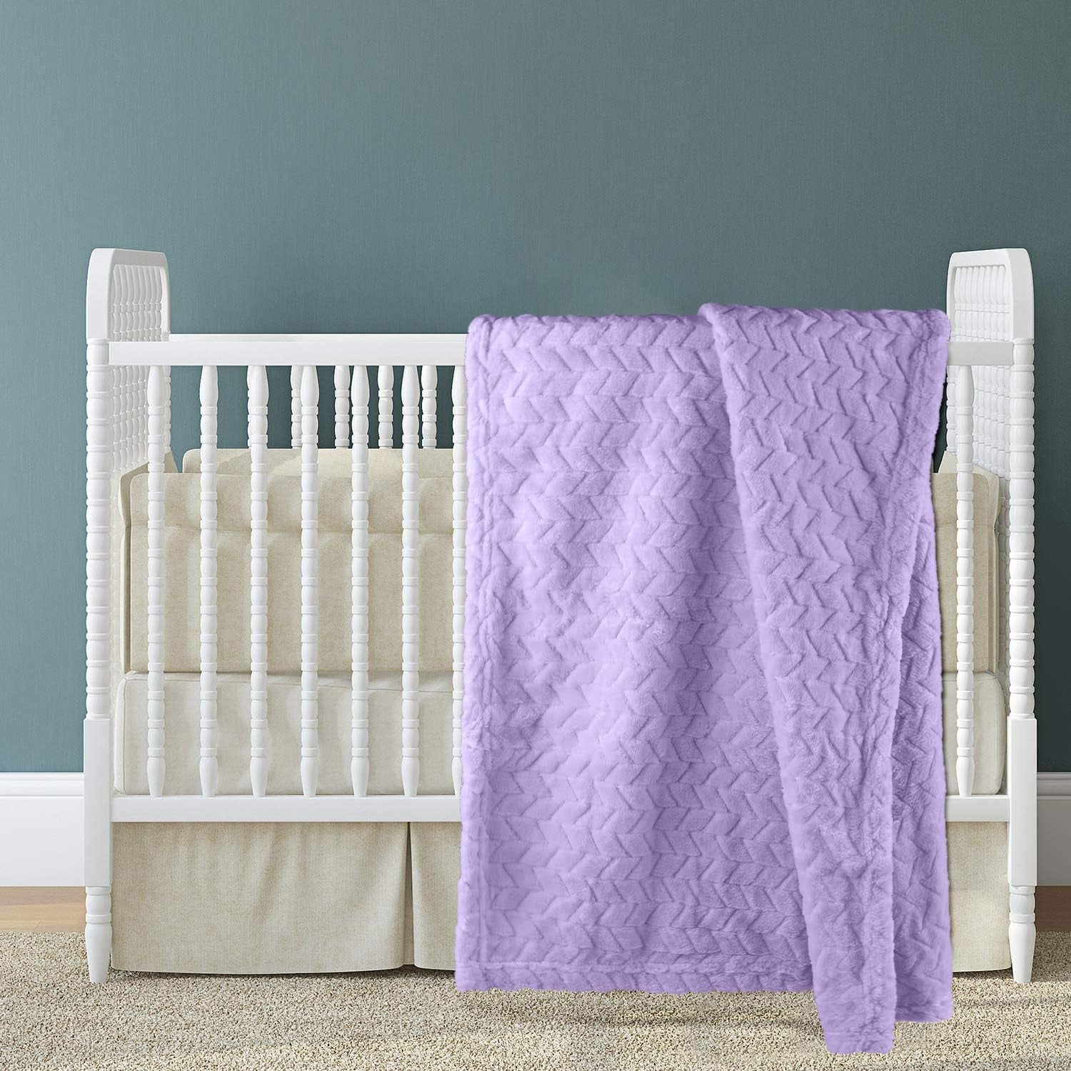 Baby Blanket Flannel, Cozy Throw Blankets for Newborn Infant and Toddler, Super Soft and Warm Receiving Baby Blanket for Crib Stroller (Purple 2532")