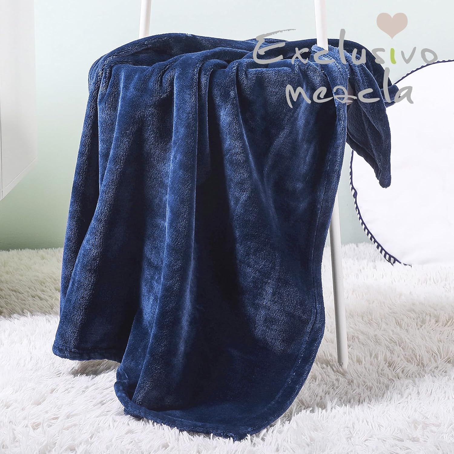 Fleece Throw Blanket for Couch, Super Soft and Warm Blankets, Navy Blue Throw All Season Use, Cozy, Plush, Lightweight, 40X50 Inches