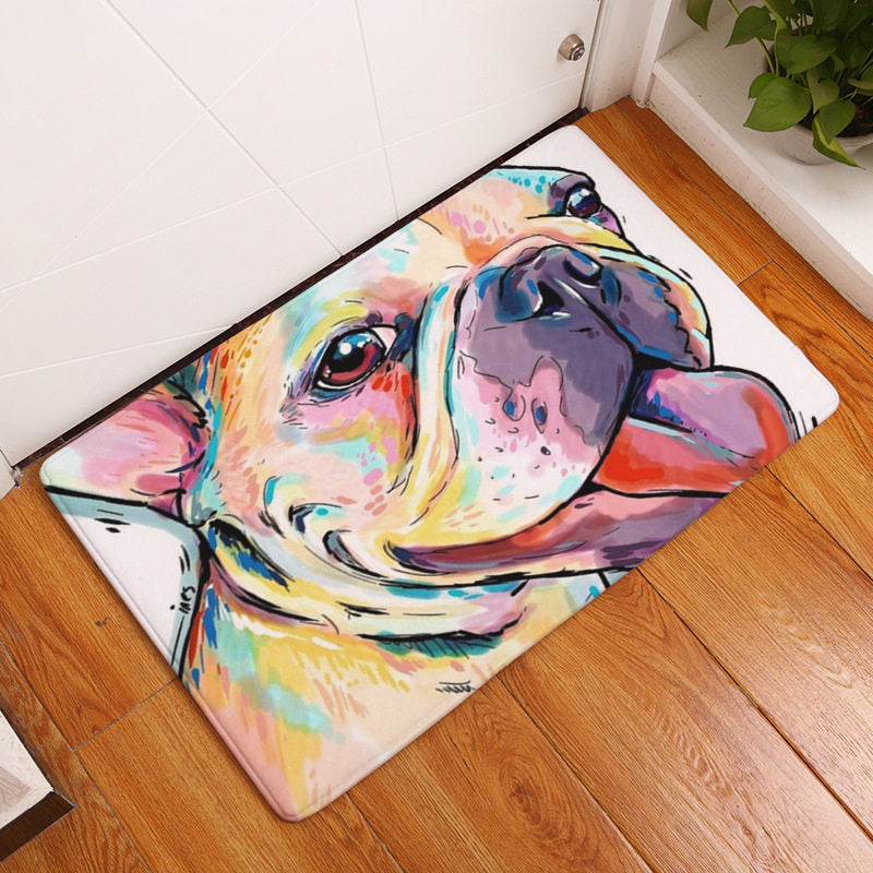 Big Face Dog Printing Mat Door Mat Digital Printing Foot Pad