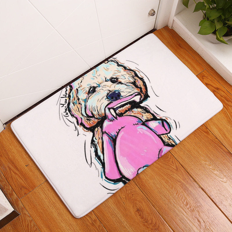 Big Face Dog Printing Mat Door Mat Digital Printing Foot Pad
