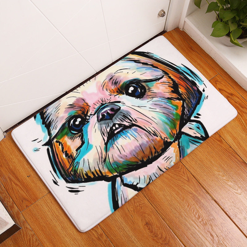 Big Face Dog Printing Mat Door Mat Digital Printing Foot Pad