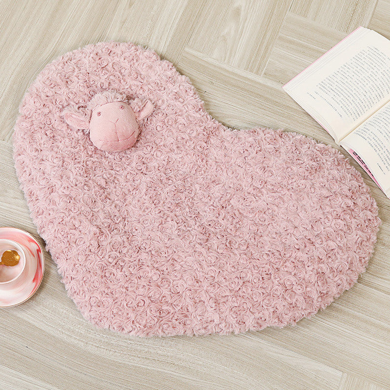 Cartoon Warm Sheep Foot Mat Pet Mat Bay Window Plush Floor Mat