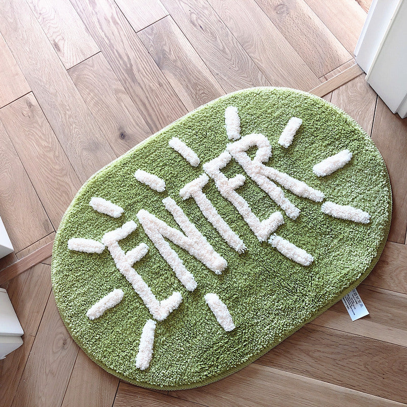 Black And White Letters Super Soft Floor Mat Foot Mat Non-slip Door Mat