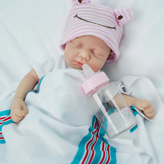 12" Micro Preemie Full Body Soft Silicone Baby Doll Girl Lifelike Mini Reborn Doll Surprise Children Anti-Stress My Melody