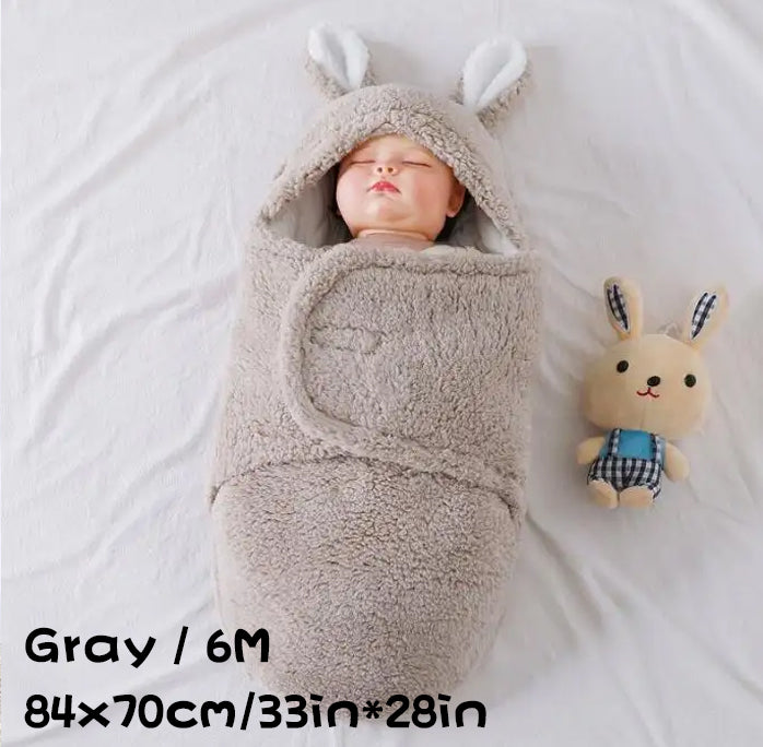 Super Soft Baby Sleeping Bag Fluffy Fleece Newborn Blanket Swaddle Blankets, Unisex Baby Wrap For Newborn Baby Boys Girls With Head-Protecting &...