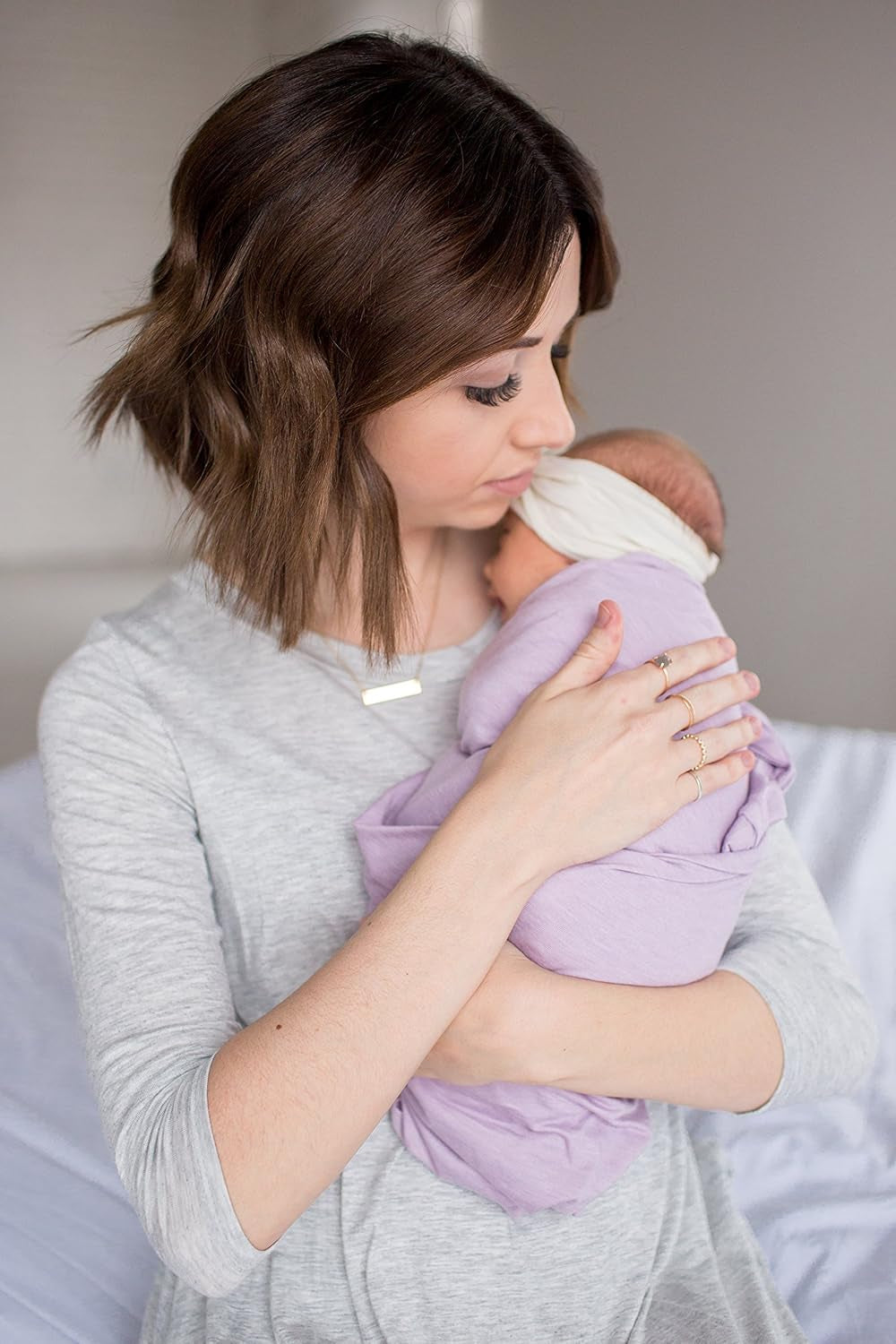 Baby Swaddle Blanket - Premium Knit Baby Blanket, Large Soft Stretchy Receiving Blankets for Baby Boy and Girl, Swaddles for Newborn, Infant, and Toddler (Lily)