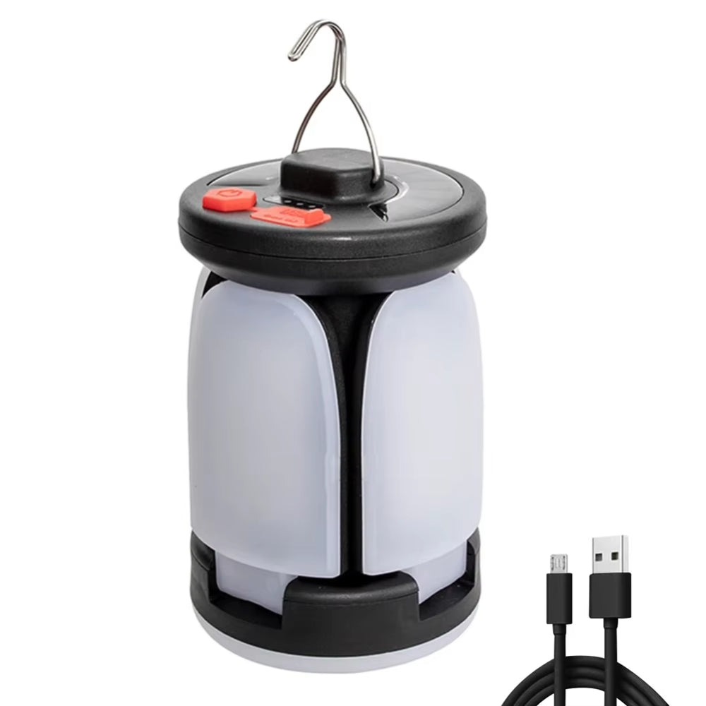 Rechargeable LED Camping Lantern With Folding LED Floodlight Portable Tent Light