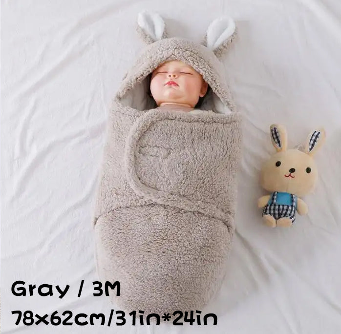 Super Soft Baby Sleeping Bag Fluffy Fleece Newborn Blanket Swaddle Blankets, Unisex Baby Wrap For Newborn Baby Boys Girls With Head-Protecting &...