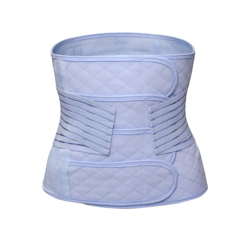 Birth Recovery Waist Trainer 2-Piece Set 4-Panel Maternity Postpartum Belly Band Breathable Thin C‑Section Natural