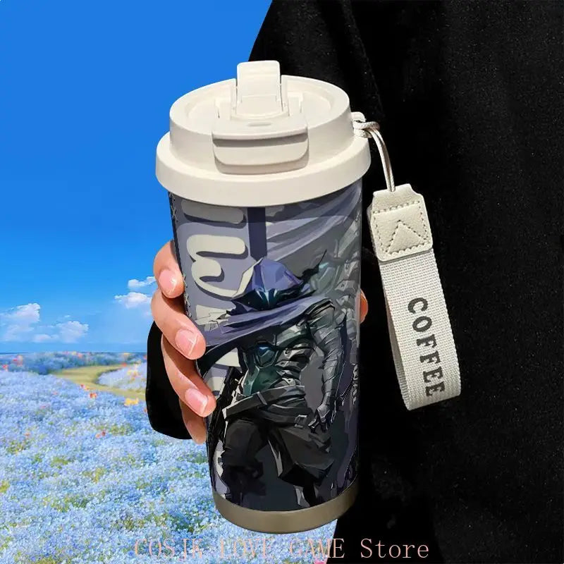 Anime VALORANT Chamber 316 Stainless Steel Thermos Water Bottle Water Cup Anime Straw Water Cup Large Capacity Coffee Cup