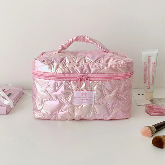 Star-Shaped Handheld Makeup Bag • Large-Capacity Student Toiletry Pouch • Portable Travel Essential Organizer
