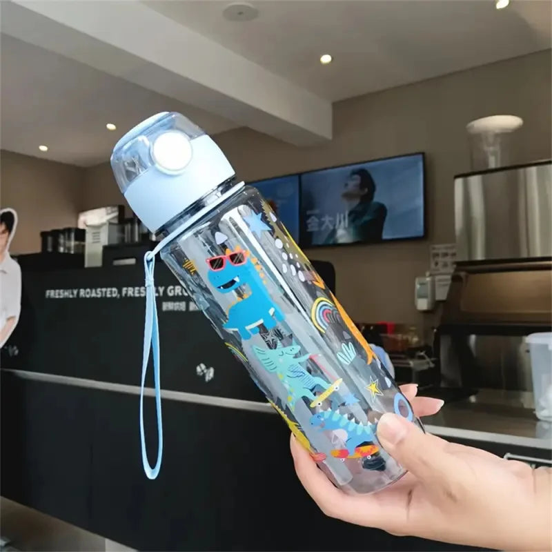 700ml Dinosaur Water Bottle For Kids Water Sippy Cup With Silicone Straw Leakproof Plastic Water Bottles Summer Kids Water Cup