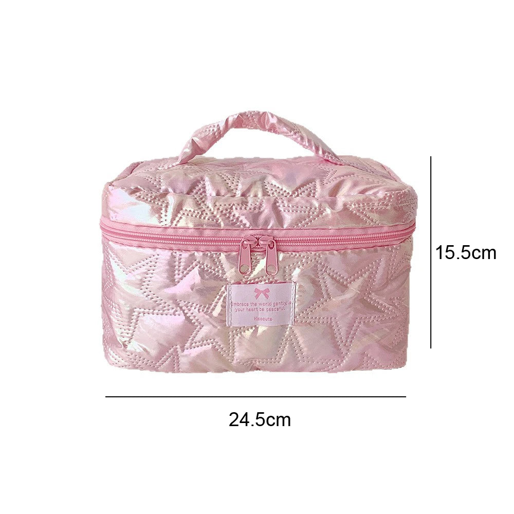 Star-Shaped Handheld Makeup Bag • Large-Capacity Student Toiletry Pouch • Portable Travel Essential Organizer