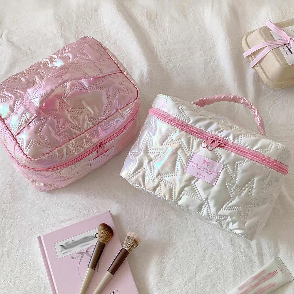 Star-Shaped Handheld Makeup Bag • Large-Capacity Student Toiletry Pouch • Portable Travel Essential Organizer