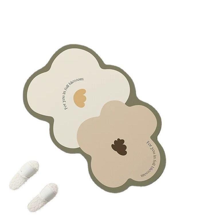 Domestic Toilet Non-slip Floral Foot Mat