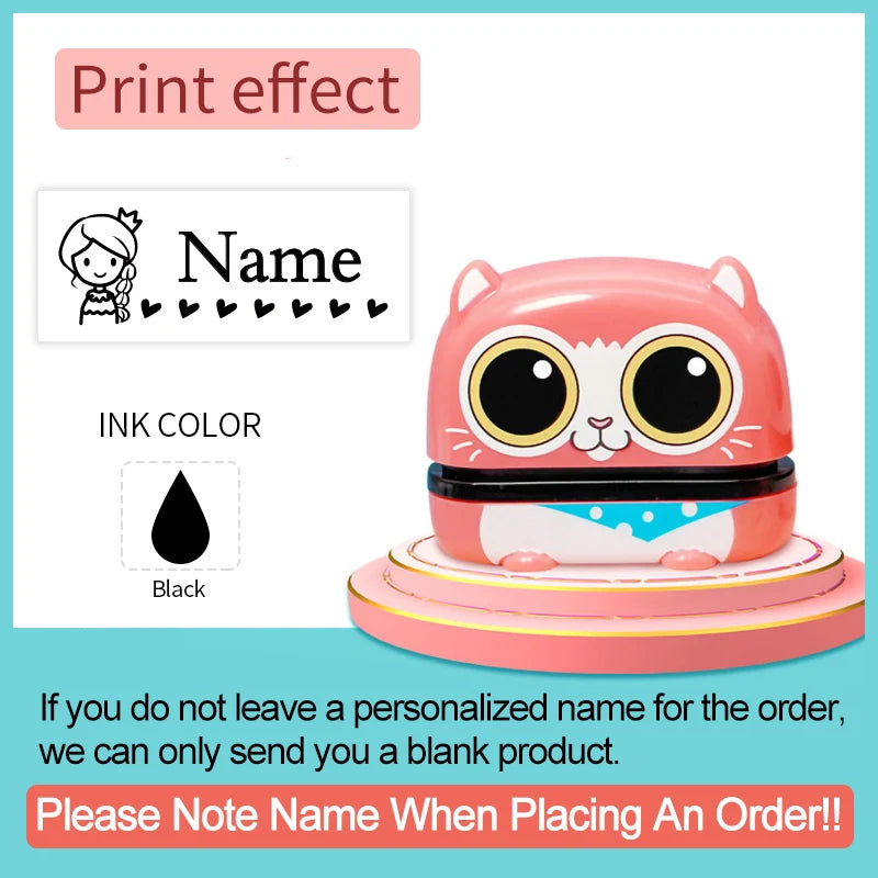 ‌Personalized Baby Name Stamp Set - Custom Waterproof Ink Seal for School, Travel & Kindergarten, Durable Non-Fading Toy Gift