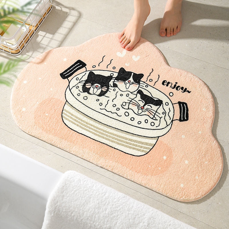Cake Velvet Shaped Cute Absorbent Foot Mat
